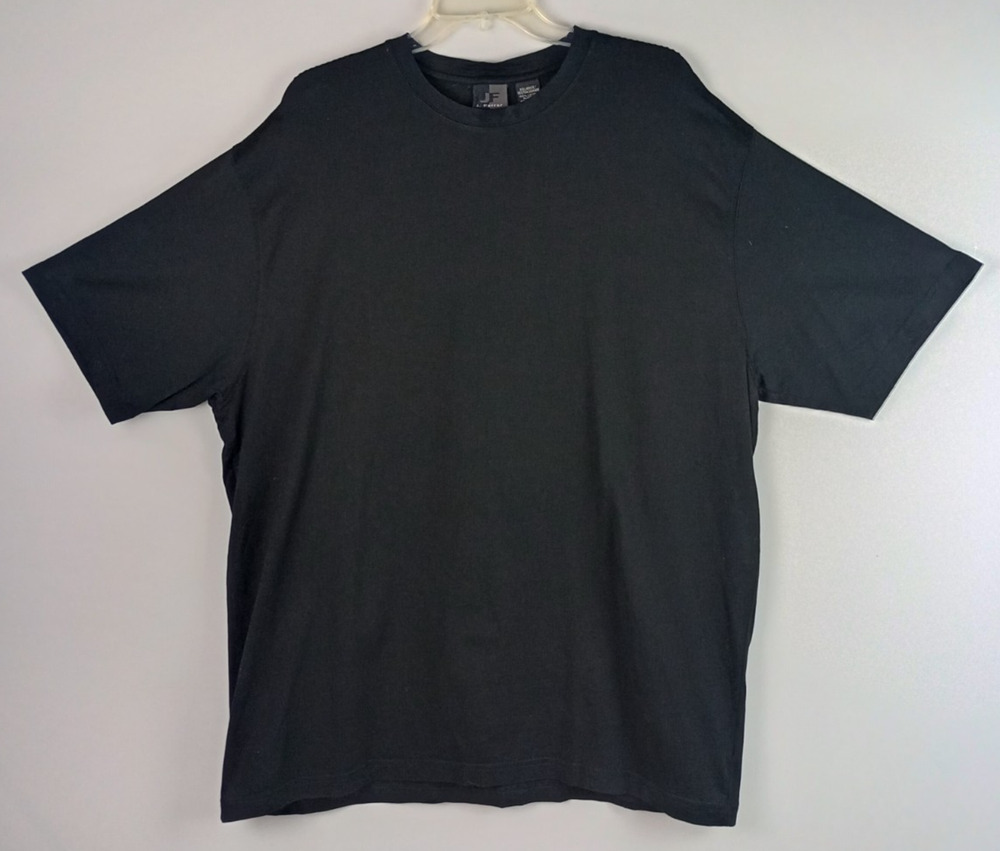 J Ferrar Mens 2XL Black Plain Short Sleeve Crew Neck Casual Work Tshirt